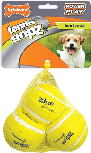 Nylabone Power Play - Pelota de tenis para perros Gripz (3 unidades)