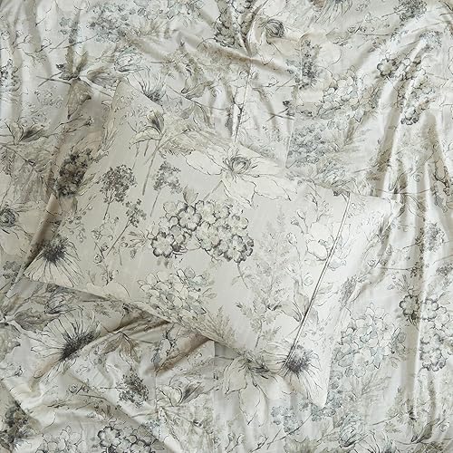 Miniatura 22 de Southshore Fine Living, Inc., Juego de sábanas de 4 piezas, 100% algodón, tamaño Queen, sábanas de 300 hilos con bolsillo extra profundo, sábana 10