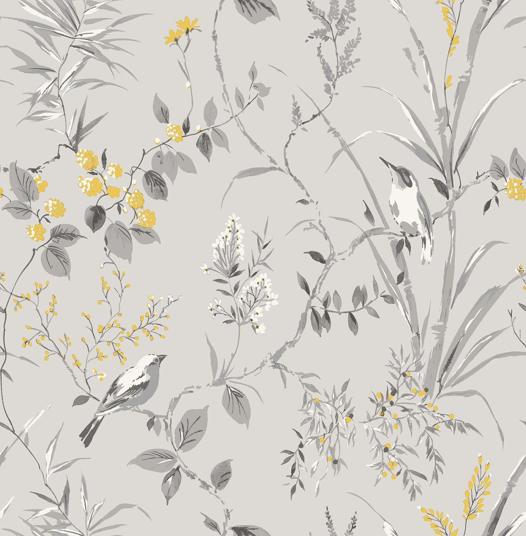 Crown Yellow,Grey Mariko Grey/Yellow Wallpaper