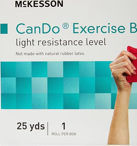 Miniatura 9 de McKesson Can Do - Banda de resistencia para ejercicio, bandas de entrenamiento para terapia física, color rojo, resistencia a la luz, 5 pulgadas x