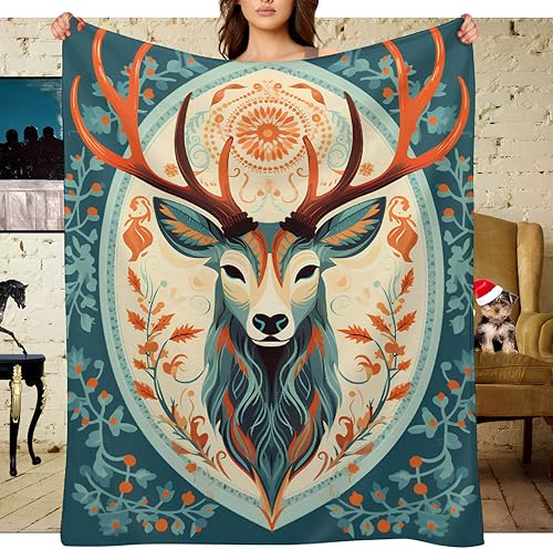 Miniatura 6 de McDisen Manta suave y fina y vibrante, manta de ciervo para mujeres y hombres (60 x 50 pulgadas)
