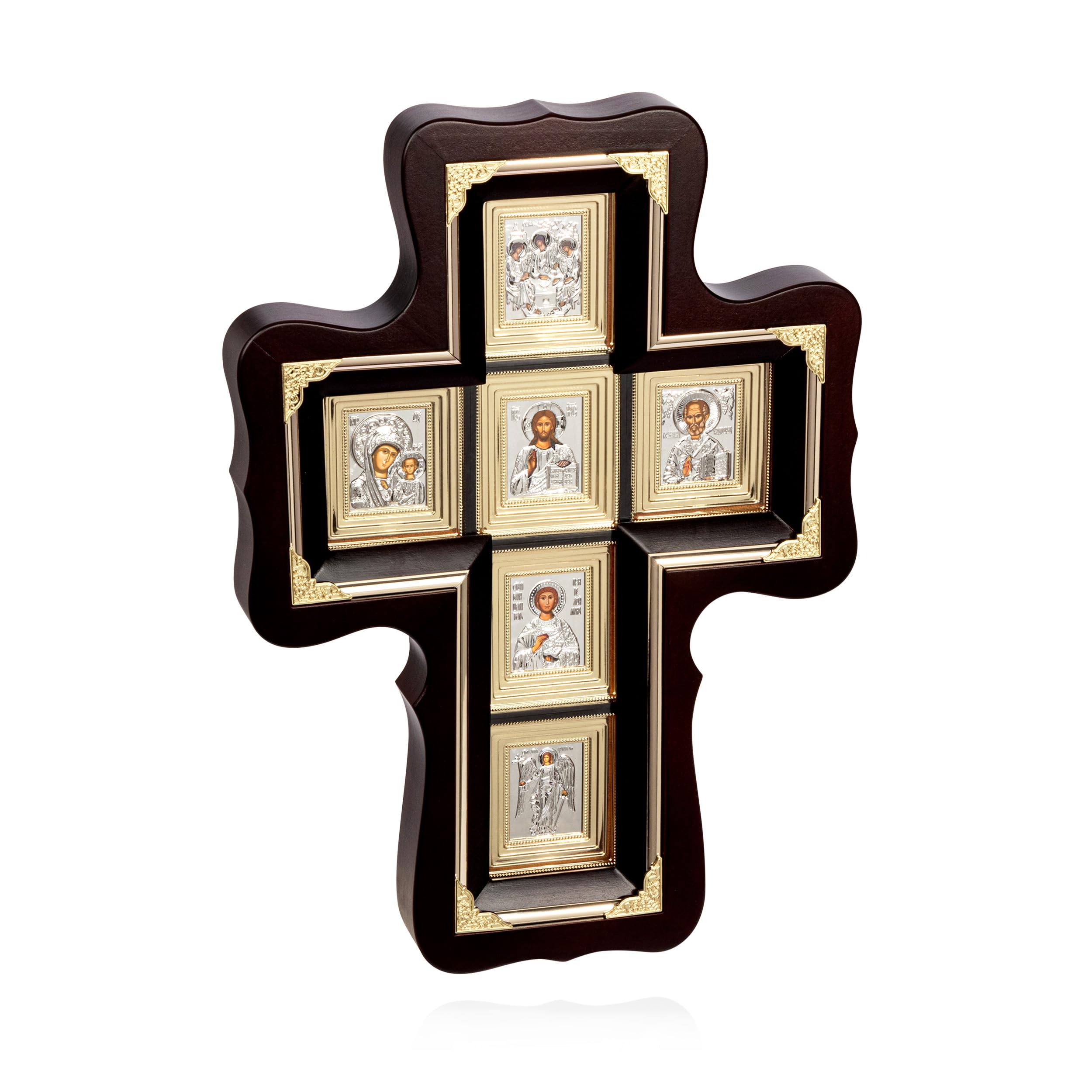 Cruz de pared con cristal NKlaus Iconos de madera natural 38 x 27 cm 5