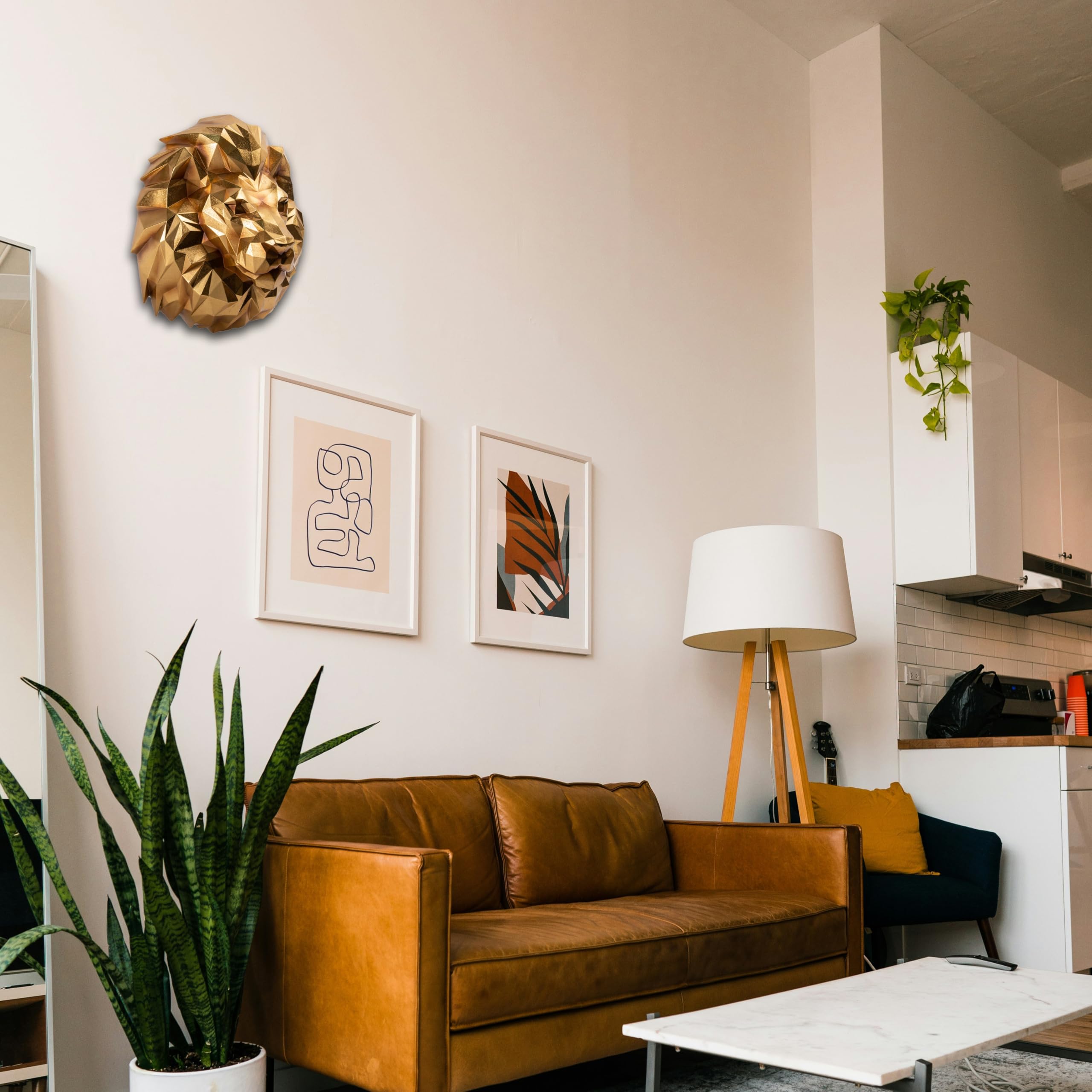 Luxshiny Löwenkopf-Wanddeko Aus Kunstharz – Große Alpha-Pride Skulptur Als Blickfang Für Wohnzimmer, Bar Oder Bauernhaus-Stil