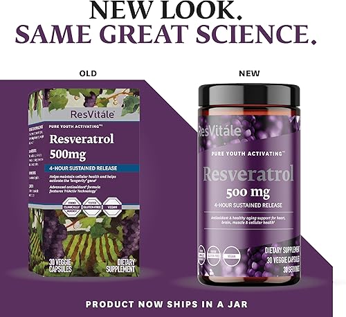 Miniatura 3 de ResVitále Resveratrol 500 mg - Suplemento de resveratrol para hombres y mujeres - 30 cápsulas vegetales