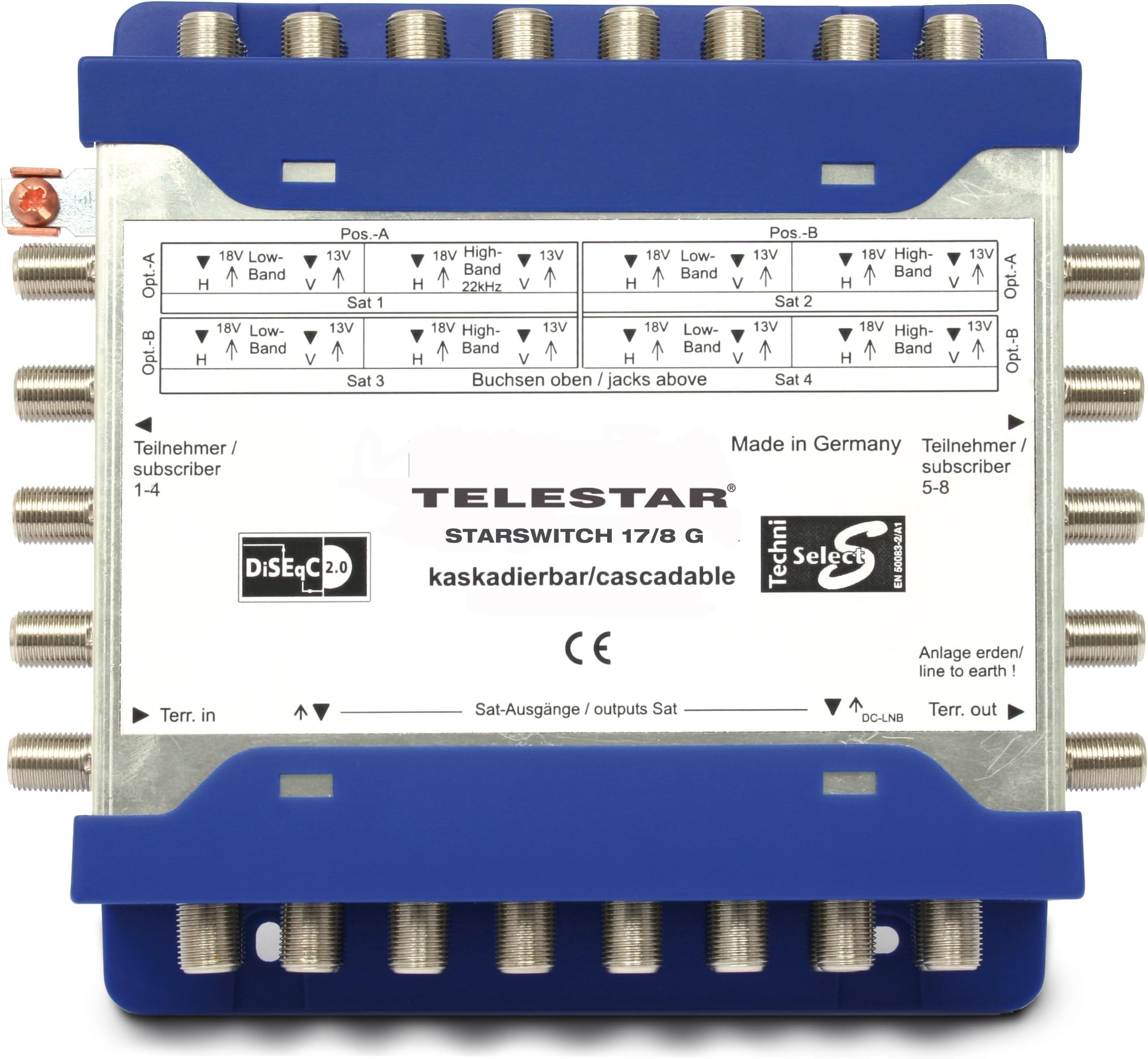 Telestar Starswitch 17/8K Cascade for 17/8G Includes 16F Quick Connectors