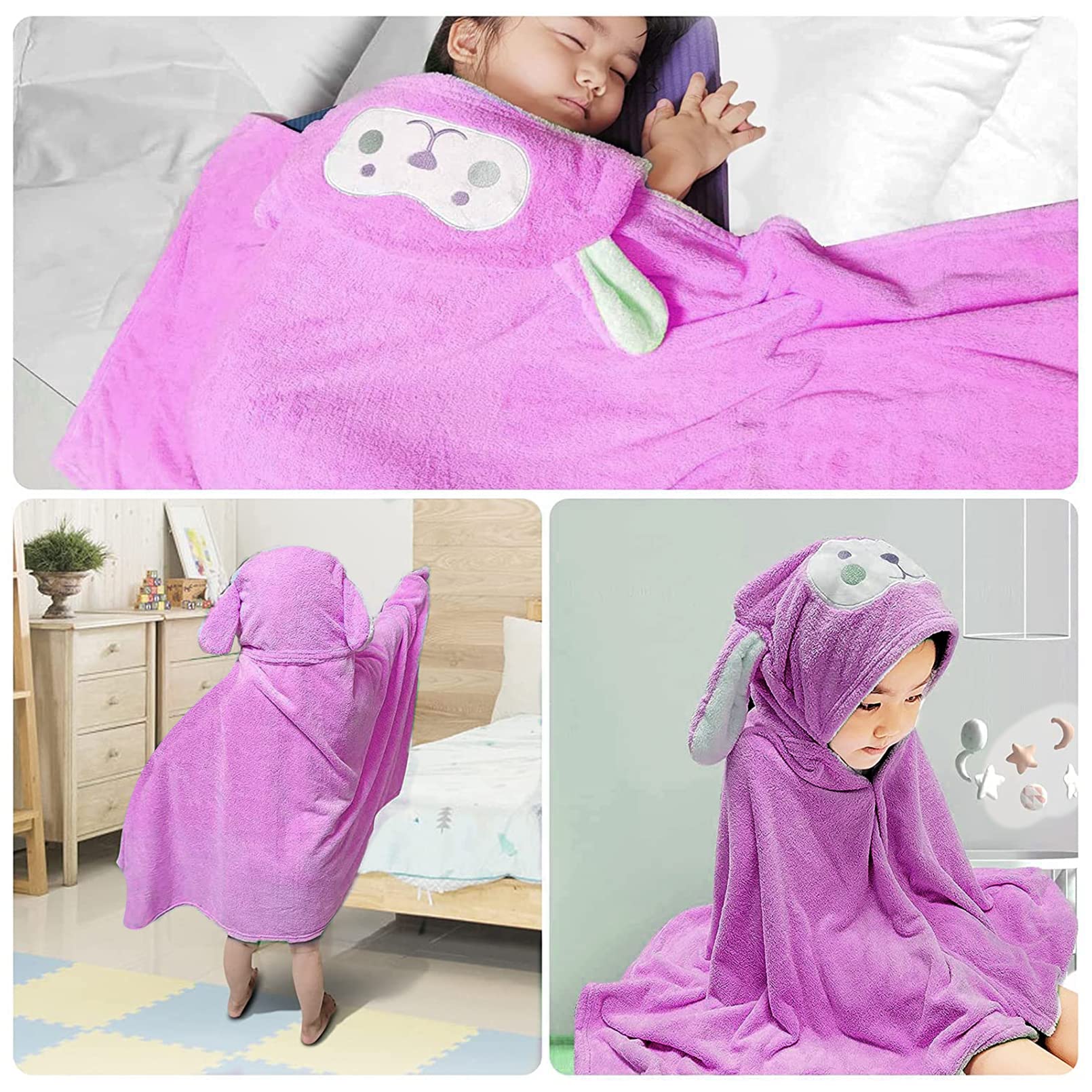Visen - Toalla con capucha de alta calidad para niños, toalla de baño de 2855 pulgadas de tamaño grande, toalla con capucha ultrasuave para niños y niñas