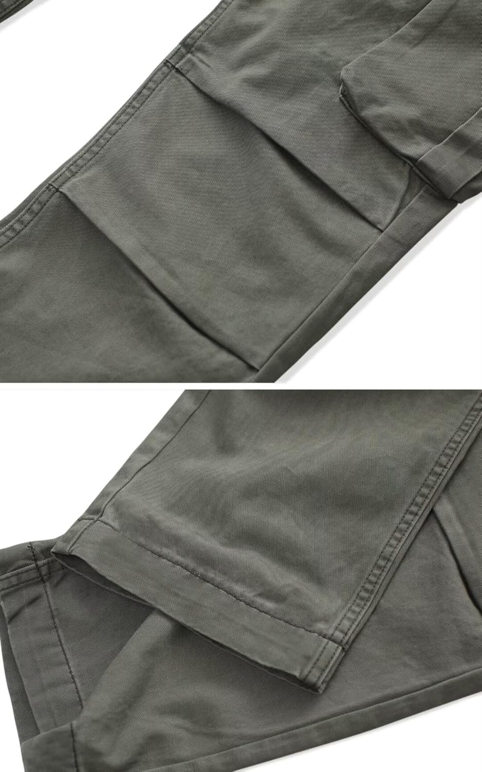AKARMY Cargo Pants for Men Casual Outdoor Cotton Hiking Y2K Work Pants with Multi Pockets 8612 Military Green 32 - Image 2