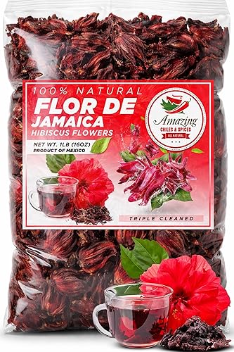 Hibiscus Flowers 1lb (16oz) – All Natural, Triple Cleaned -