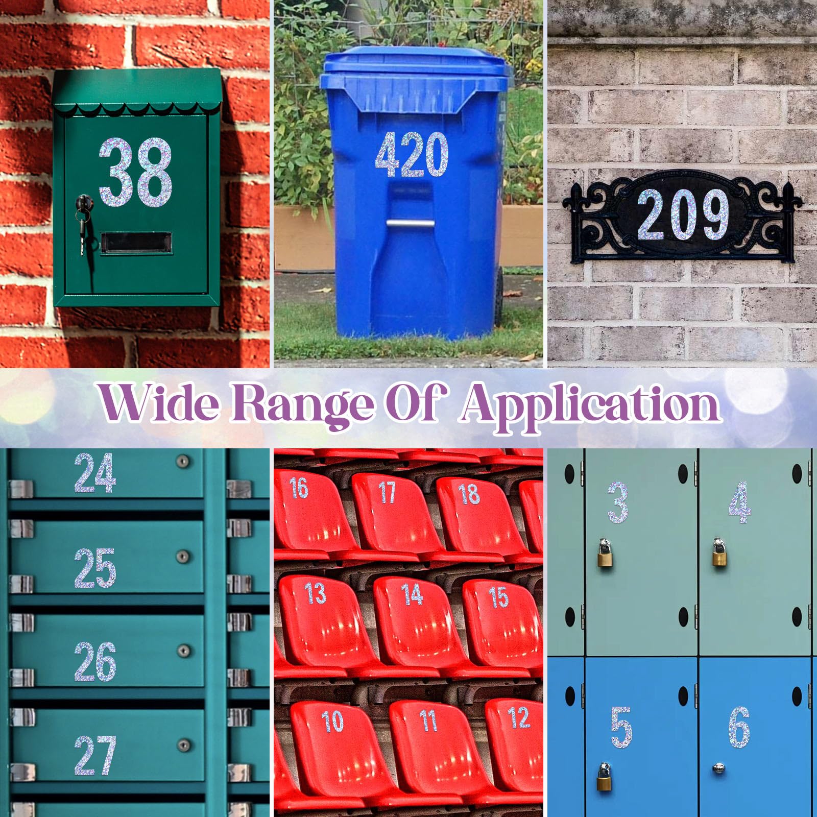 Snapklik.com : 40Pcs Reflective Mailbox Numbers Sticker, 3 Inch Self ...