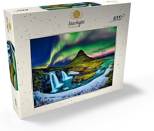 Miniatura 2 de Northern Lights Aurora Borealis at Kirkjufell in Island - Rompecabezas de 1000 piezas prémium para adultos
