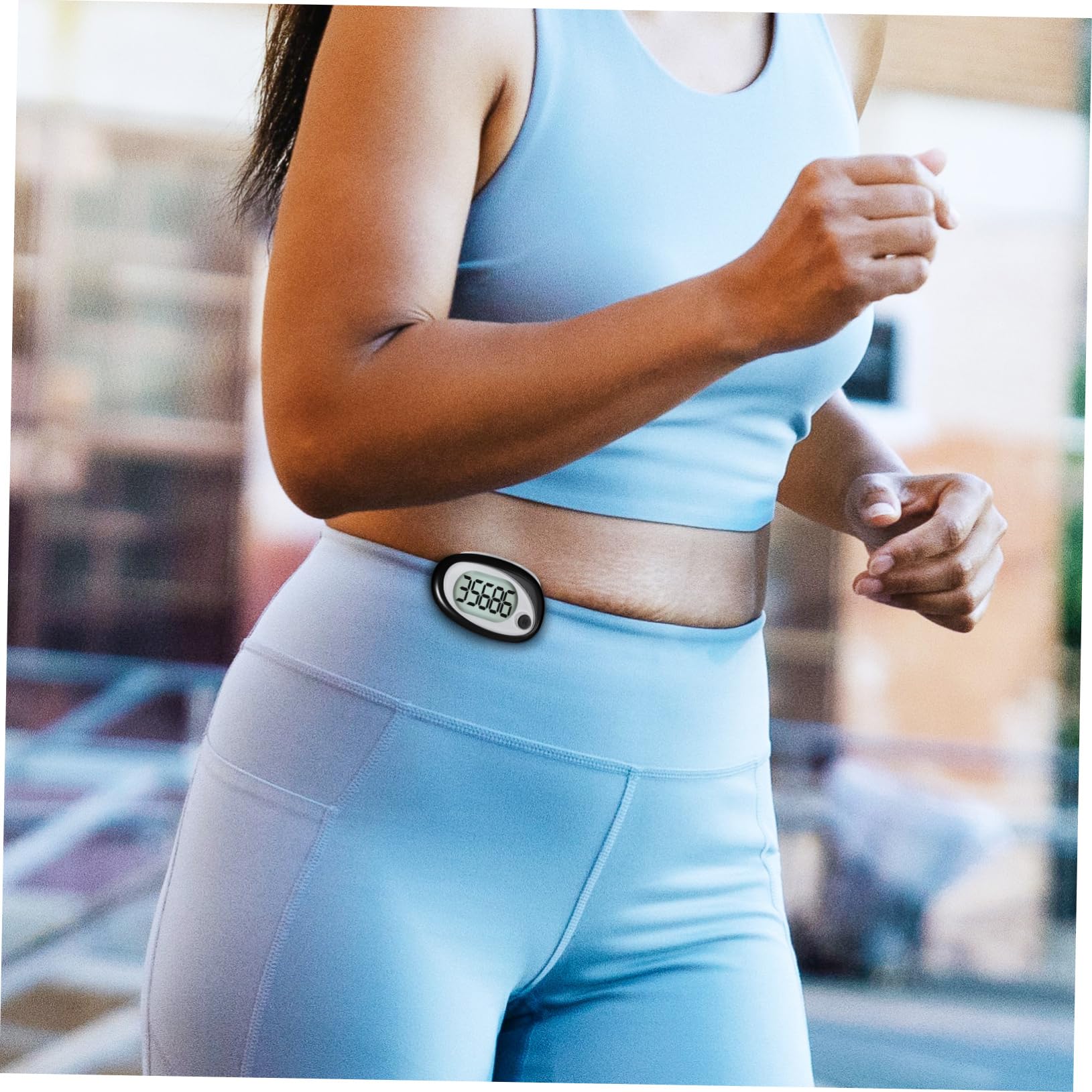 UKCOCO pédomètre podomètre pour Les Pas et Les kilomètres de Marche Portable comptoir pour Marcher Compteur de Pas d'escalade Petits podomètres Plastique Black