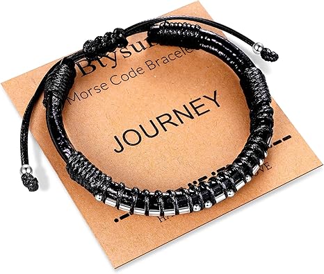 Inspirational Gifts for Men Morse Code Bracelets Mens Bracelets Graduation Gifts for Him Fathers Day Adjustable Leather Bracelet Motivational Birthday Annivesary Jewelry Stocking Stuffers for Men