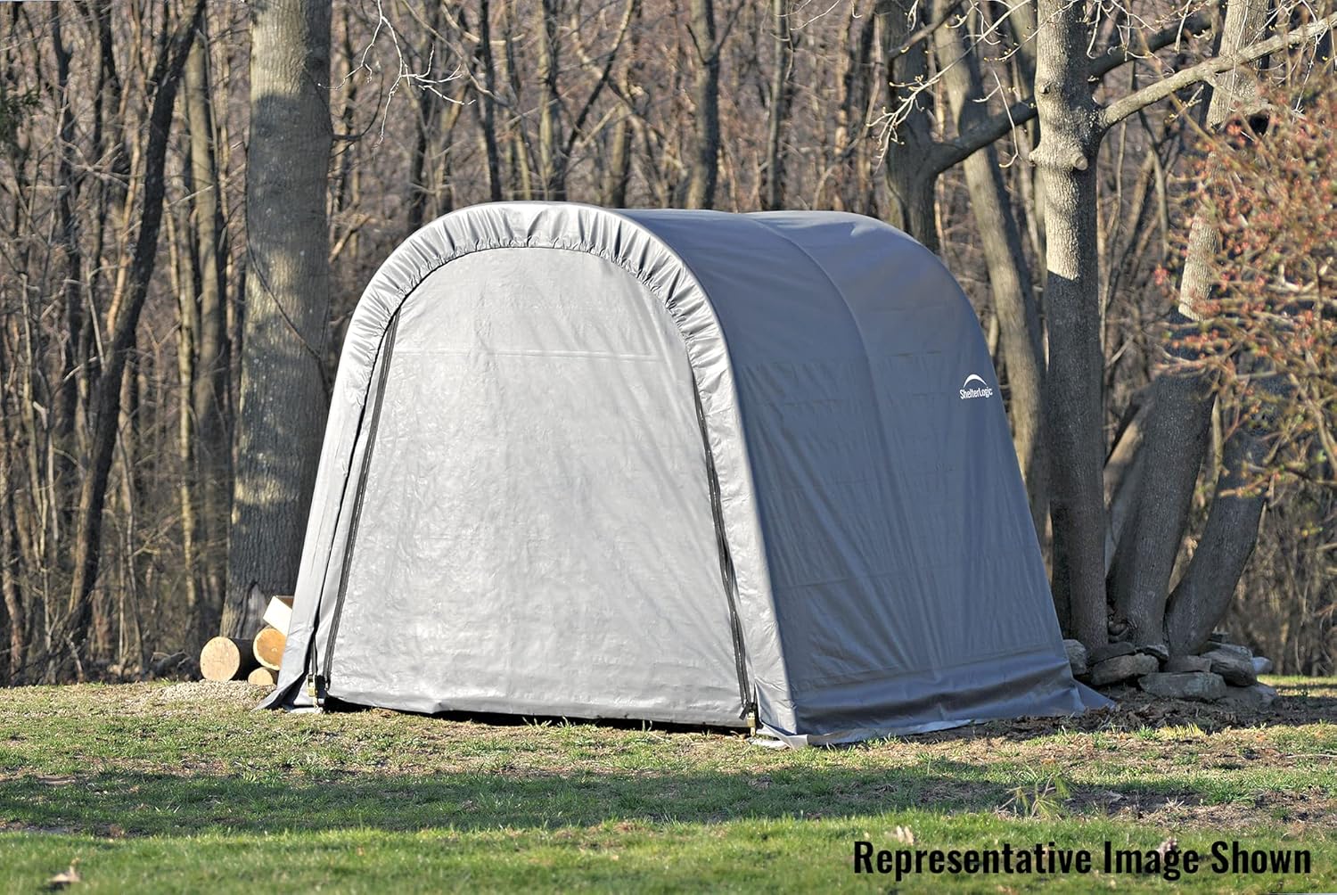ShelterLogic 77803 Grey 10'x8'x8' Round Style Shelter