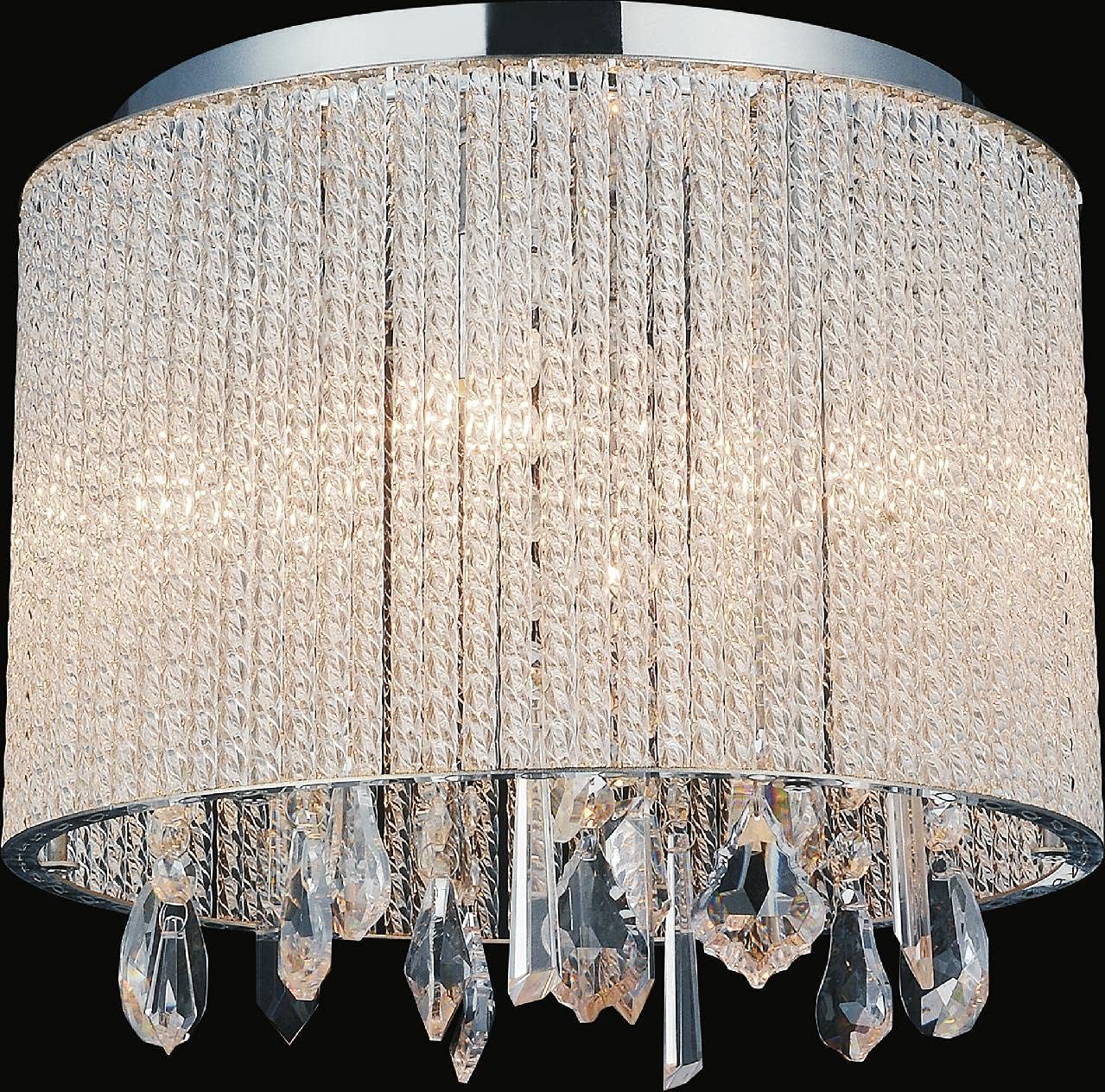 CWI LightingBenson 4 Light Drum Shade Flush Mount with Chrome Finish Fom