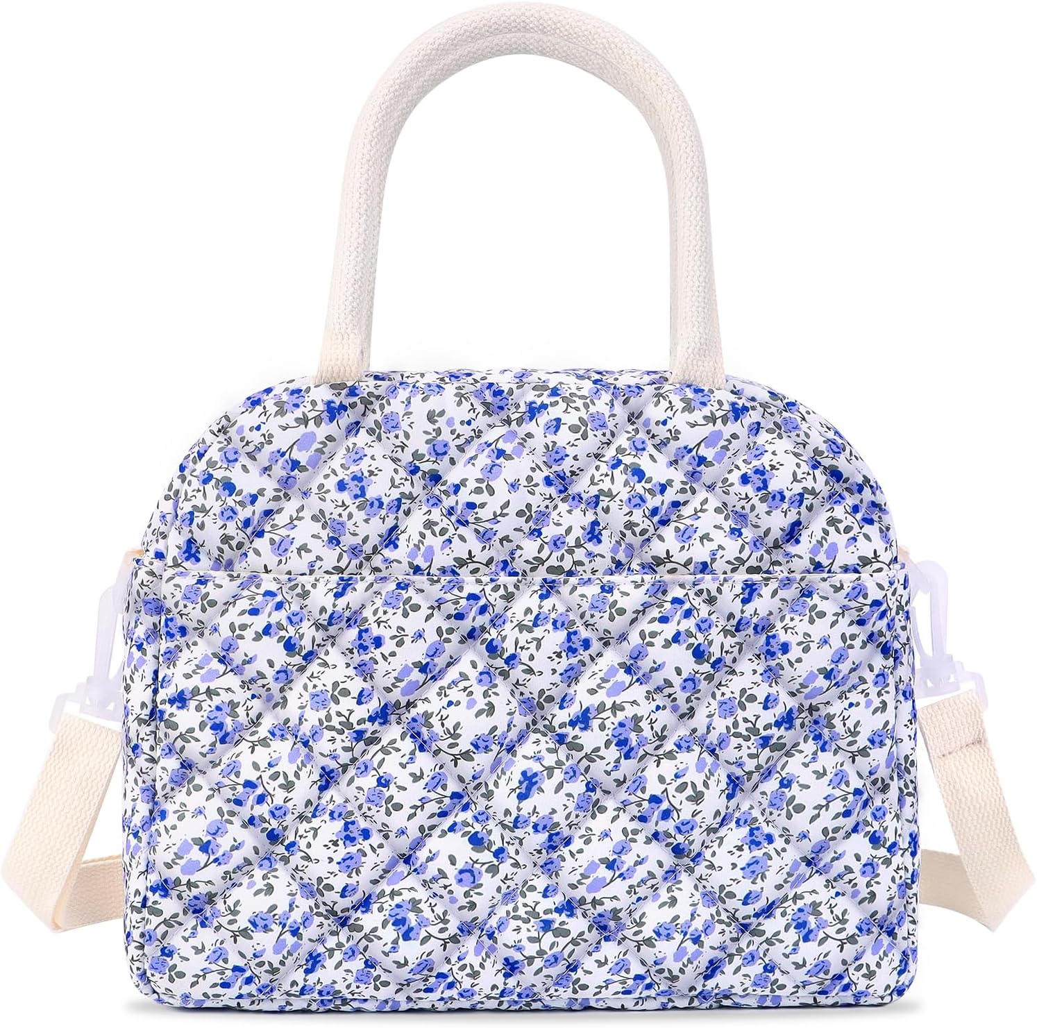 SEEGU Lunch Box for Women, Cute Pink Floral Insulated Cooler Lunch Bag