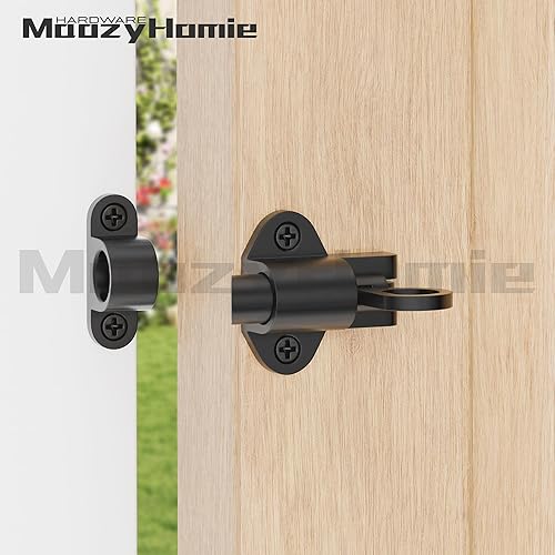 Miniatura 6 de Pestillos de cierre automático, cerradura de puerta de resorte negro, cierre de perno resistente de aleación de aluminio para puerta, ventana y