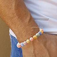 Vista 274 de Amazing Gemstone Yaxaite Bracelet for Women Men's Gifts - Protection Healing Crystal Bracelet - 8mm Gemstone Beaded Adjustable Bracelet Pulseras