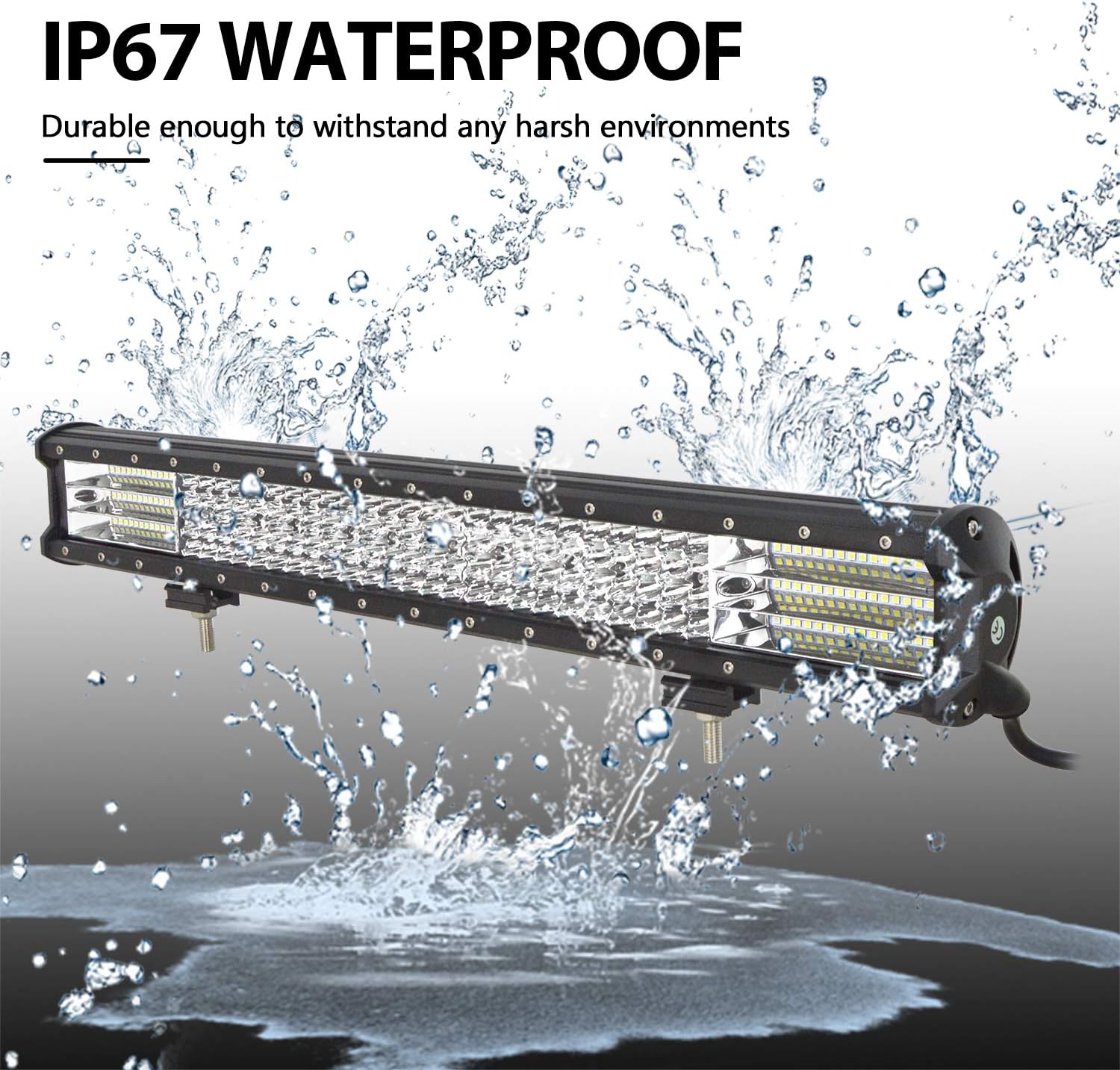 SKYWORLD LED Light Bar, 23 inch 570W Quad Row Spot Flood Combo Beam LED Offroad Driving Work Lights Fog Lamp Boat Lights for 4x4 4WD Truck ATV UTV SUV Vehicles 12V 24V