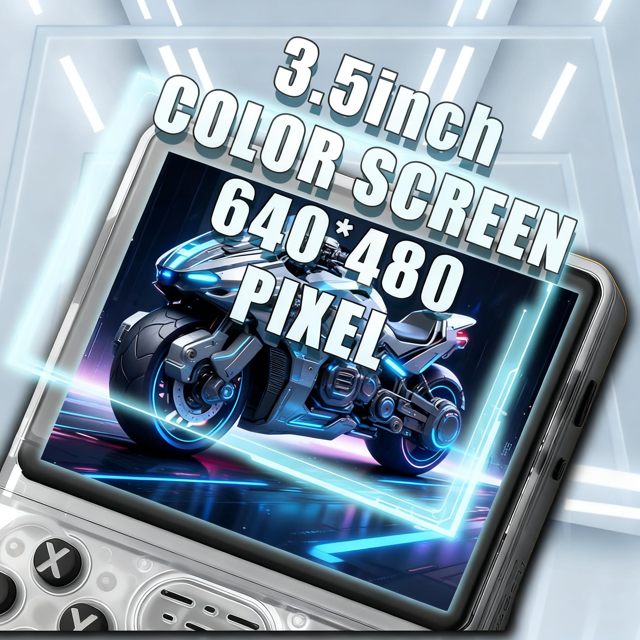 Console di gioco retrò R36S, schermo IPS da 3,5", 128 GB, oltre 20.000 giochi preinstallati, sistema open source basato su Linux/ArkOS, doppio joystick, batteria da 3500 mAh, versione trasparente nera