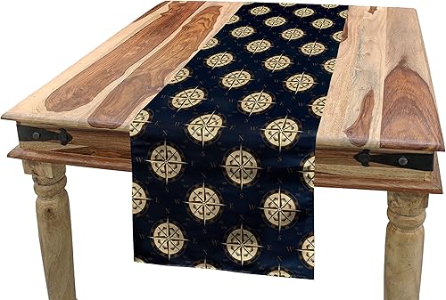 Miniatura 5 de Lunarable Camino de mesa azteca, inspiraciones culturales ornamentales cheurón indígena, camino rectangular para comedor y cocina, 16 x 72 pulgadas,