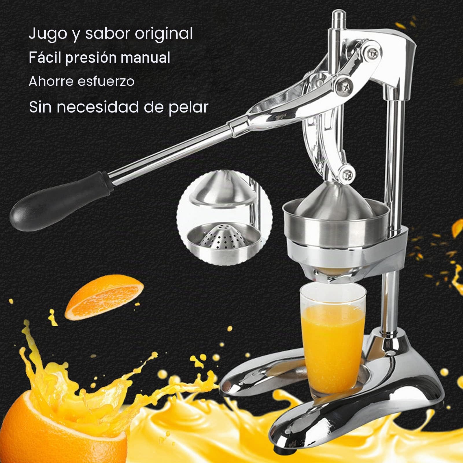 Exprimidor de cítricos de cocina profesional, extrarresistente manual y exprimidor de limas