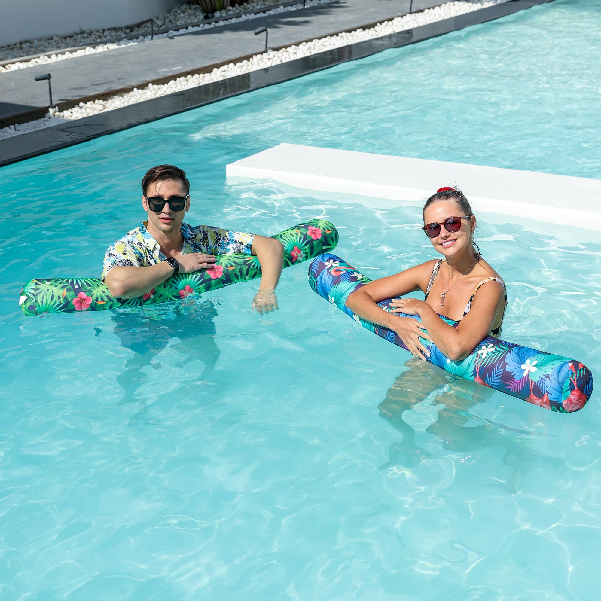 Nouilles De Piscine Gonflables Brillantes - Lot De 2, 160 Cm - PVC Résistant - Pour Fêtes Et Jeux D'eau