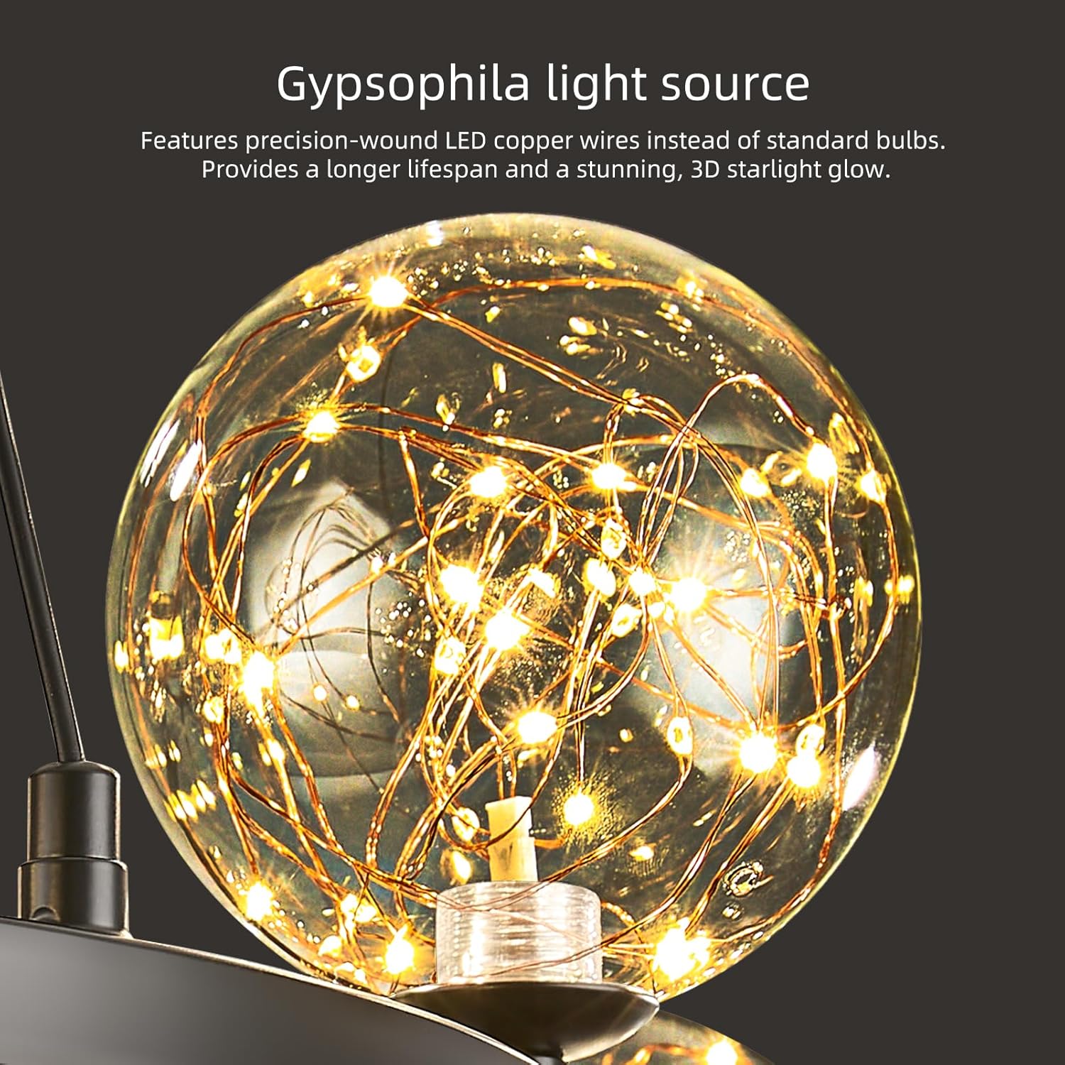 Modern Led Chandelier with Globe Glass,8 Light Dimmable Chandeliers for Dining Room,Pendant Lights Bubble Light for Dining Room,Farmhouse Kitchen Island,Living Room,Bedroom,Entrway,Hallway,3000-6000K