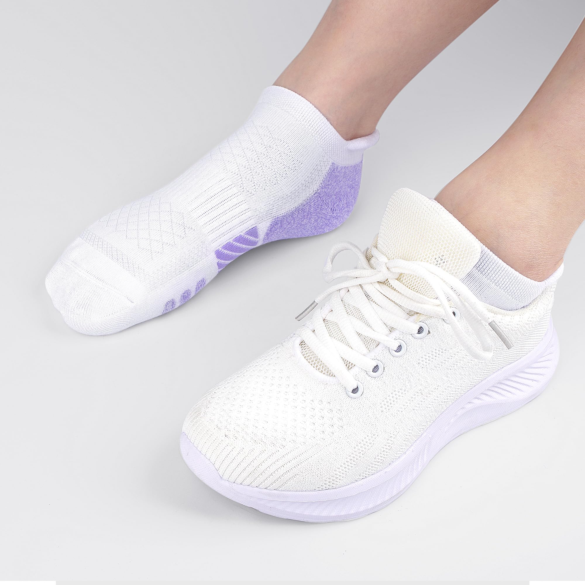 Calcetines tobilleros deportivos acolchados para mujer, 6 pares