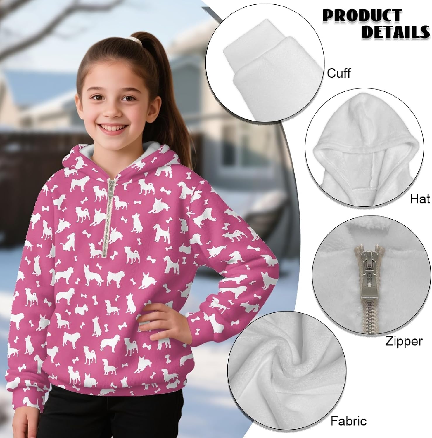 Hawapod Hoodies For Teens Girls Soft Casual Fashion Sweatshirt Vacation Holiday Half Zip Pullover Sweatshirts With Pockets