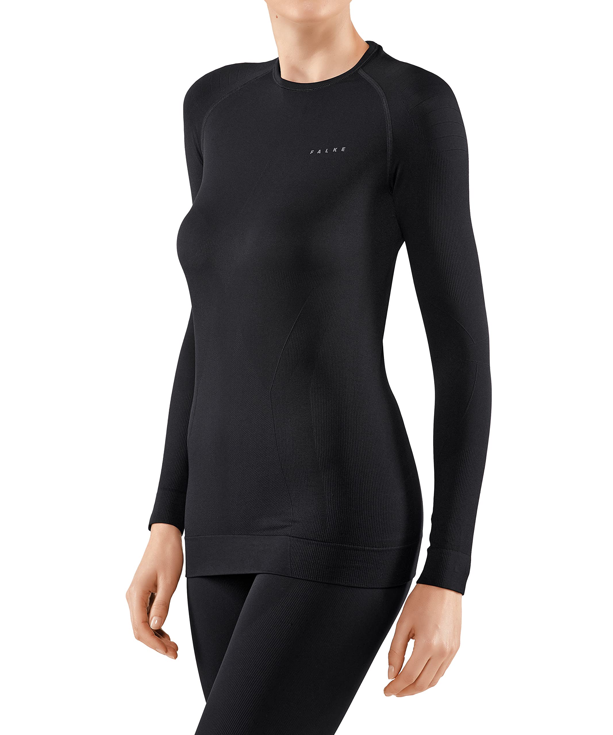 FalkeDames Top van onderlaag Warm Round Neck W L/S SH