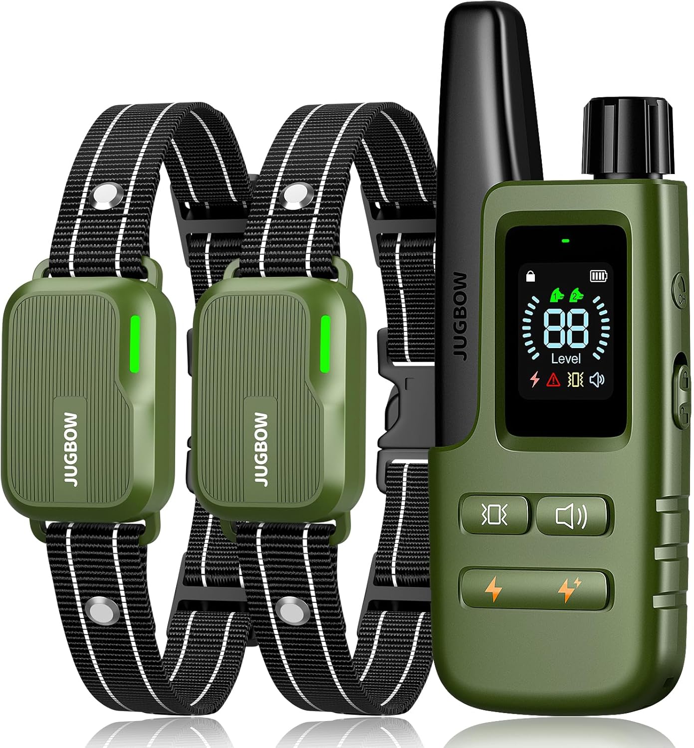 Jugbow Dog Shock Collar - 4200FT Dog Training Collar with Remote, IPX8 Waterproof Electric Dog Collar with 4 Training Modes, Security Lock, Rechargeable eCollar for 10-120lbs Dogs(2 Pack)