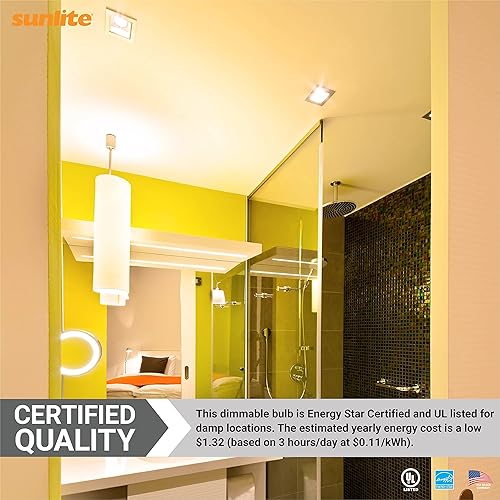 Miniatura 5 de Sunlite 41812 Bombilla LED BR30 reflectora, 11 vatios (65 W  ), 120 V, 920 lúmenes, 90 CRI, base E26 media, regulable, inundación ancha,