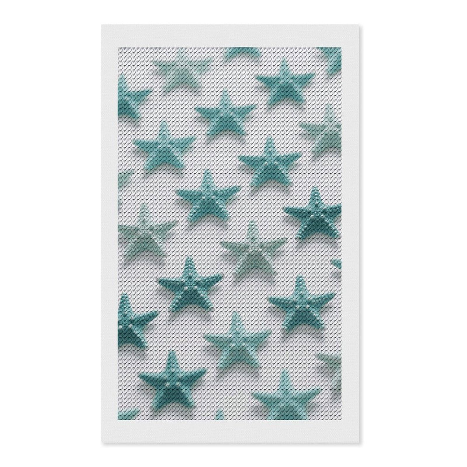 FodPand Starfish 5D Diamond Painting Kits for Adults Beginners Full Drill Round Diamond Dots Pictures Gem Art Supplies for Home Wall Room Decoration DIY Craft Set Gift 12x20