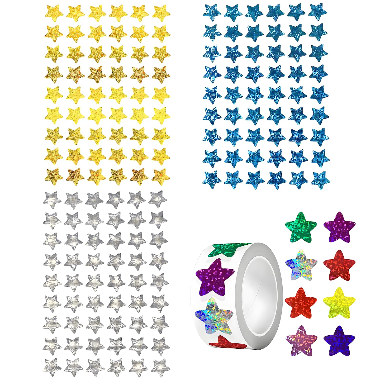 Tivleed Star Stickers,Small Star Stickers, Gold Stars Stickers, 1580PCS Multi-Color for Reward Charts