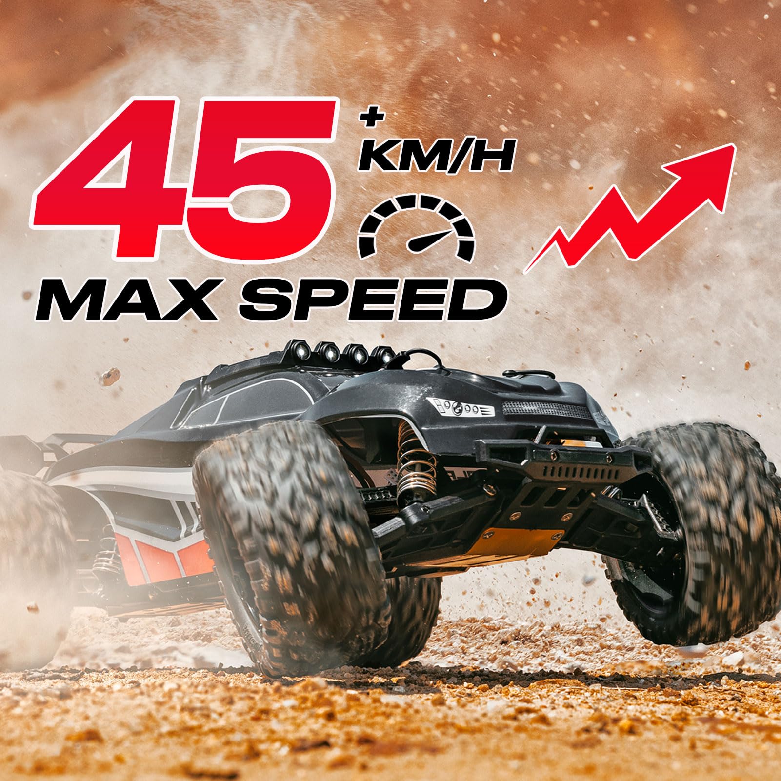 Coche RC Monster 1:8 Todo Terreno, 45+ KM/H, para Adultos y Niños, Regalo Cumpleaños