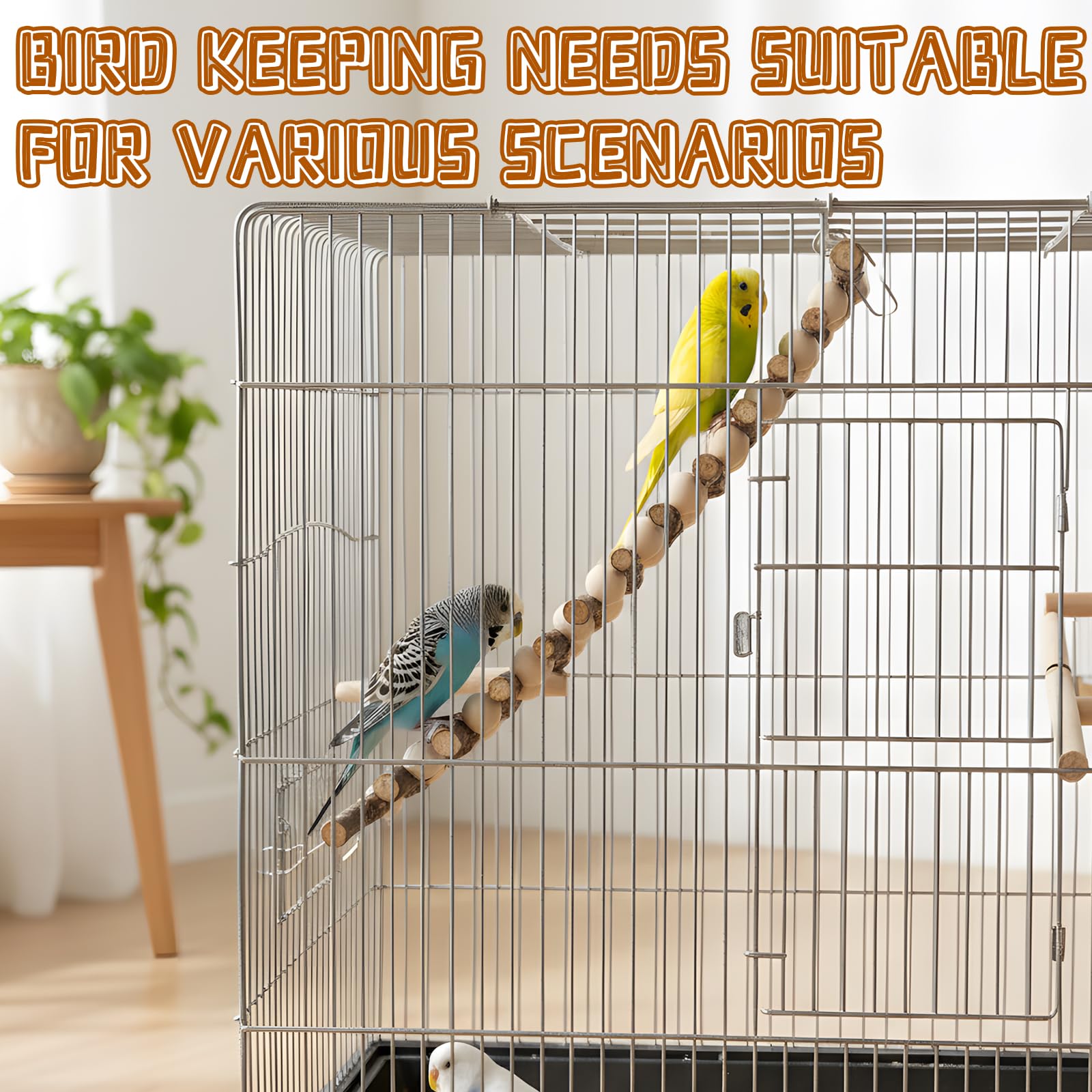 Natural Sichuan Pepper Birdcage Perch, Suitable for Conures, Cockatiels, Budgies, can Stand on Branches as Toys, Bird Swings, Bird feeders, Eight-Piece Natural Wood Birdcage Perch Set. - image 7