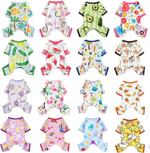 Miniatura 6 de Pijamas para perros de primavera y verano, ropa para perros pequeños y hembras - Chicos - Perros de tamaño mediano, ropa suave y elástica para
