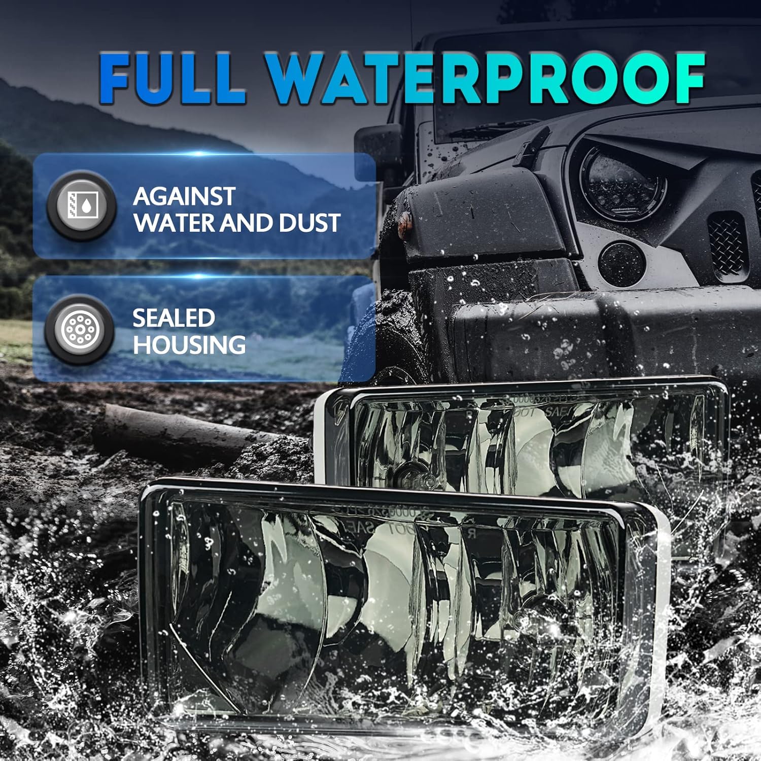 Fog Lights Assembly for 2007-2014 Chevy Silverado, 2007-2011 Avalanche, 2007-2014 Suburban/Sierra/Tahoe/Yukon Fog Light Compatible with H16 12V 19W Bulbs -Smoke Lens