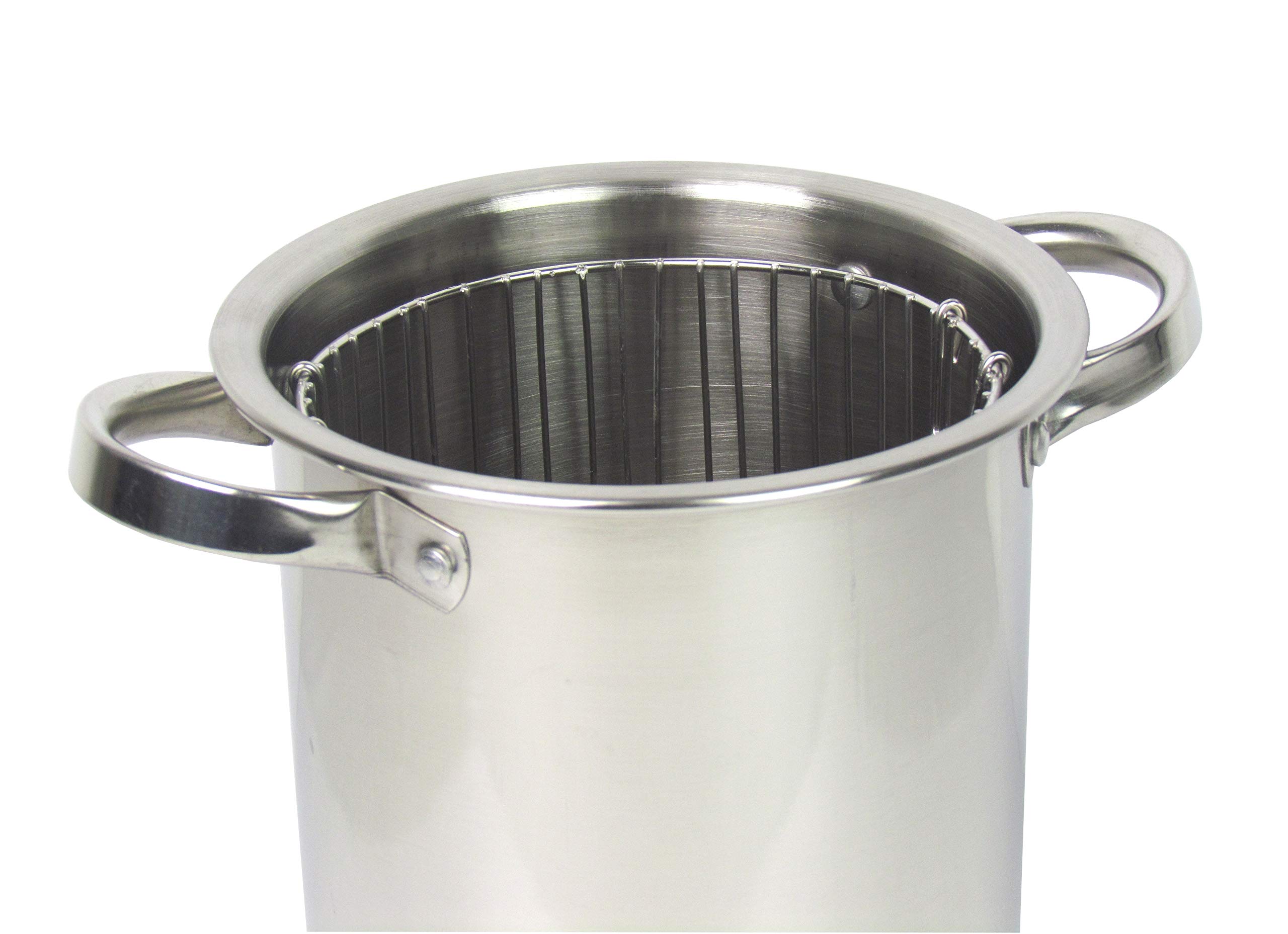 Pentola in acciaio inox per asparagi con filtro e vetro, 3,9 l, compatibile con tutti i fornelli e induzione, pelapatate in regalo