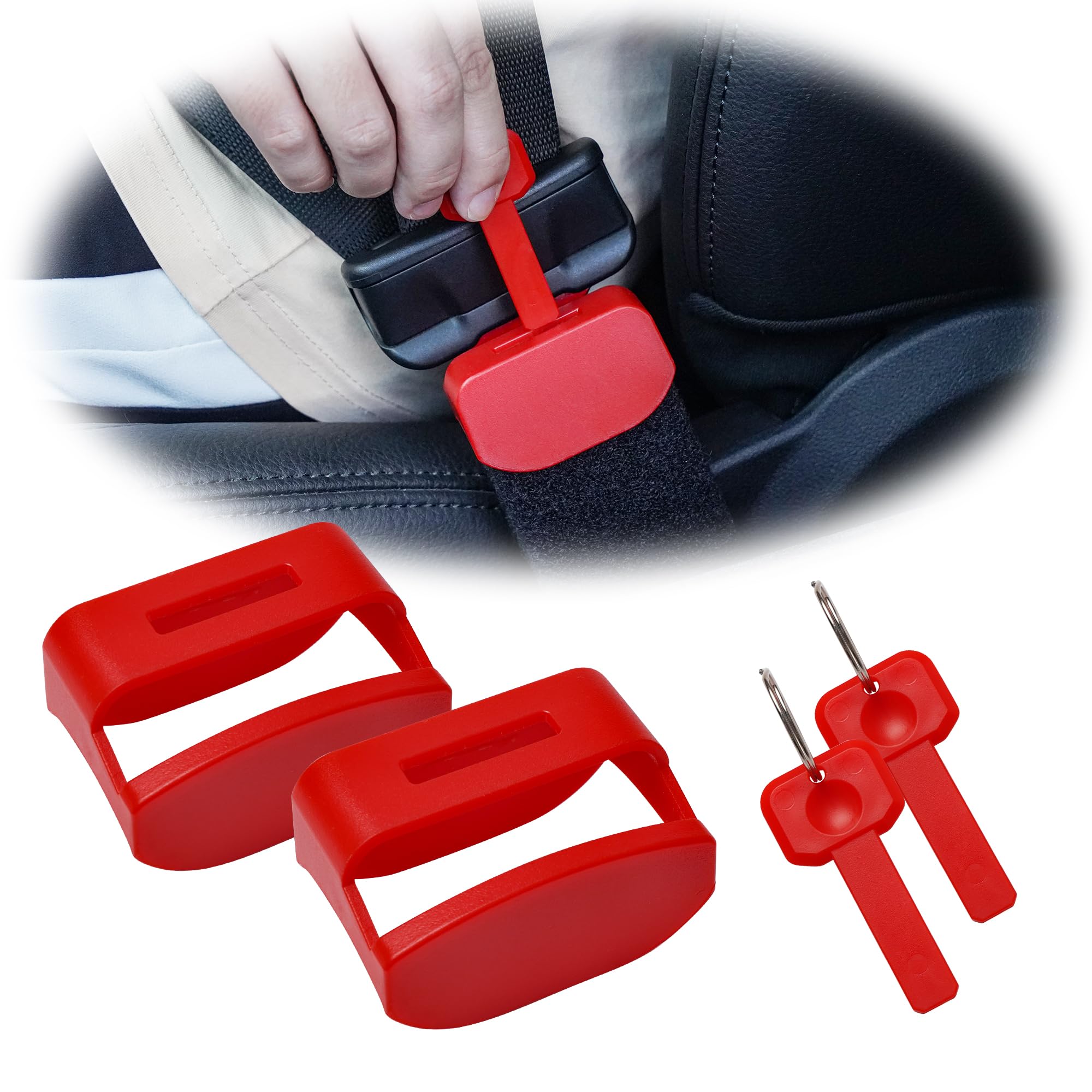 Doytn Buckle Guard - Prevents Children from Unbuckling While Driving; Includes 2 Keys (2-Pack)