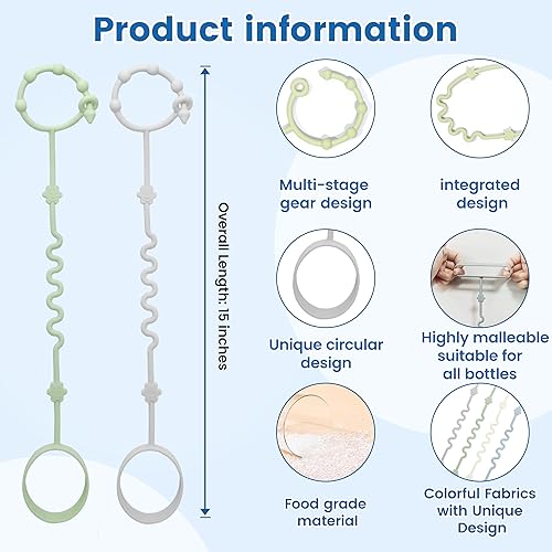 Miniatura 5 de RTMOK (4 unidades) La correa para tazas mantiene las botellas y las tazas para sorber fuera del suelo, correa para portavasos para sorber adecuada