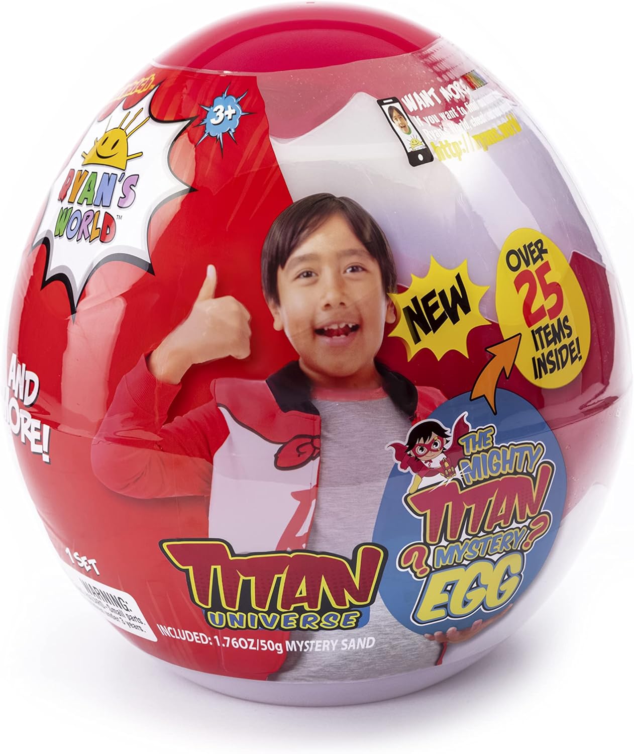 Ryan's World: The Mighty Titan Universe Mystery Egg | Discover Ryan's Titan Universe! | Over 25 Collectable Items Inside | for Kids Aged 3+