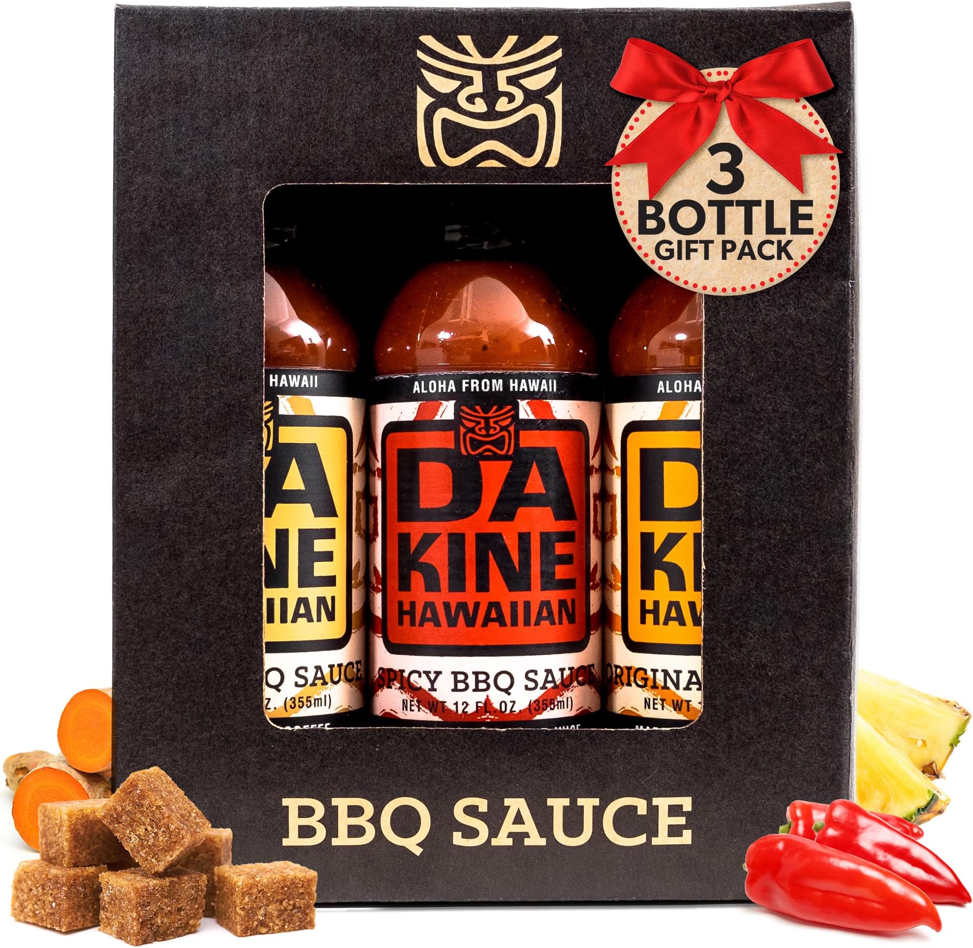 BBQ Sauce - Premium Gourmet Barbecue Sauce, Gluten-Free, Flavored Seasoning & Dipping, BBQ Spices for Meat, Fish & Vegetables, Grill & Kitchen Essentials - 3 Flavors 12 oz (3 Pack)