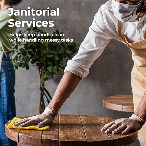 Miniatura 7 de 200 Pack Disposable Food Prep Vinyl Gloves, Food Service Grade Kitchen Glove, Clear Powder Free, Latex Free, S M L XL