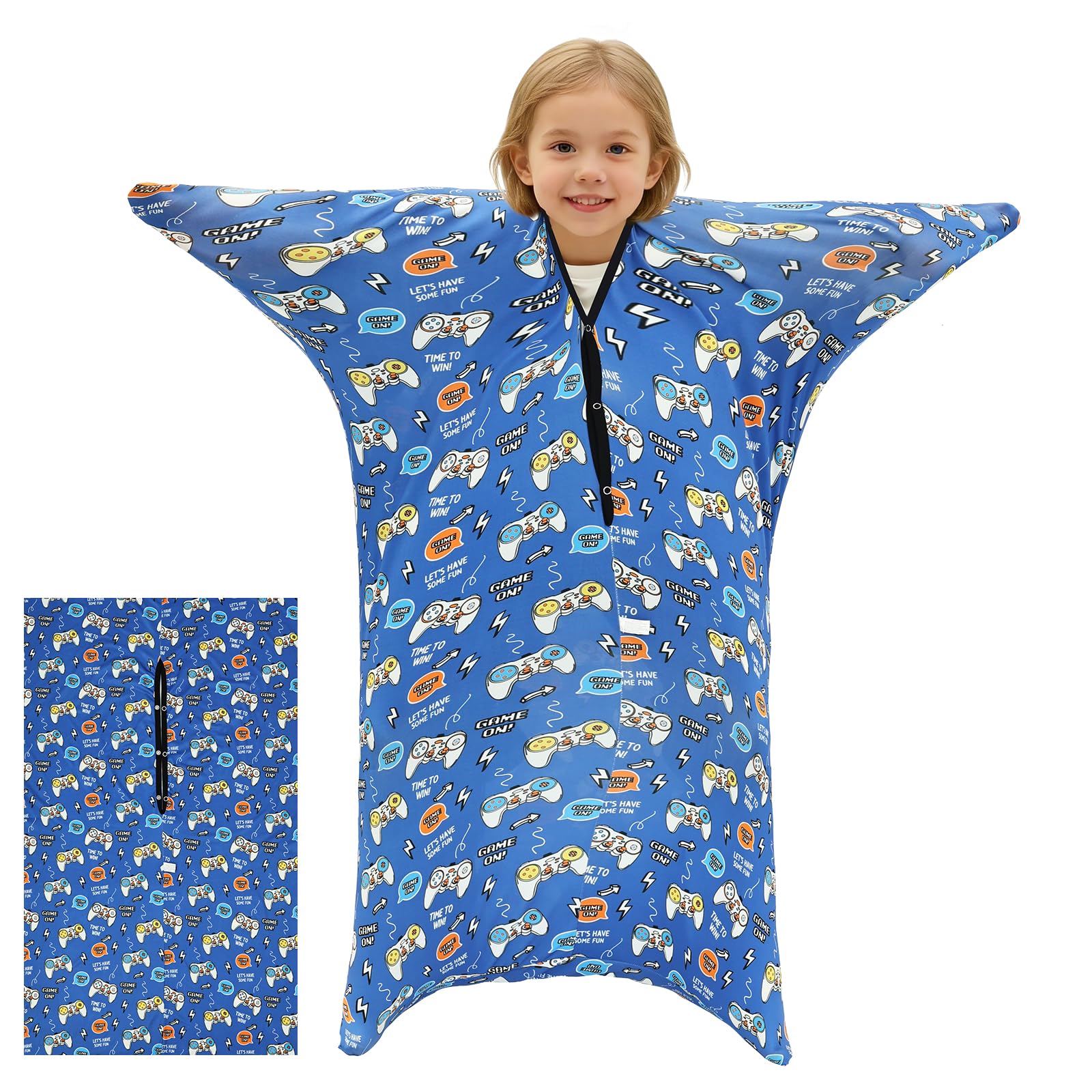 YJQXMYU Sensory Body Bag, 47x27Inch Sensory Elastic Full Body for Children with Autism and Anxiety Exercise Elastic Full Bodies to Relieve Stress,Self-Claming,Relaxing(Style 2,M)