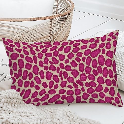 Vista 238 de Funda de cojín con estampado de guepardo rosa intenso, cojín cuadrado con estampado de animales fucsia, funda de almohada decorativa para el hogar