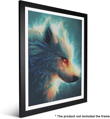 Miniatura 2 de Ginfonr Kits de pintura de diamantes 5D con diseño de lobo relámpago, kit completo por números, pintura de animales con diamantes, arte de diamantes