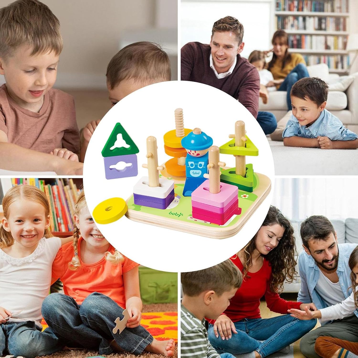 木製積み木パズル | 感覚的幾何学ボード,積み木おもちゃ - 子供の発達 就学前教育 家庭 旅行 プレイルーム 幼稚園向け