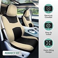 Vista 2 de FH Group - Fundas para asiento de auto de tela ligera y fresca, juego de tres filas para 7 plazas - Compatible con bolsa de aire y asiento dividido
