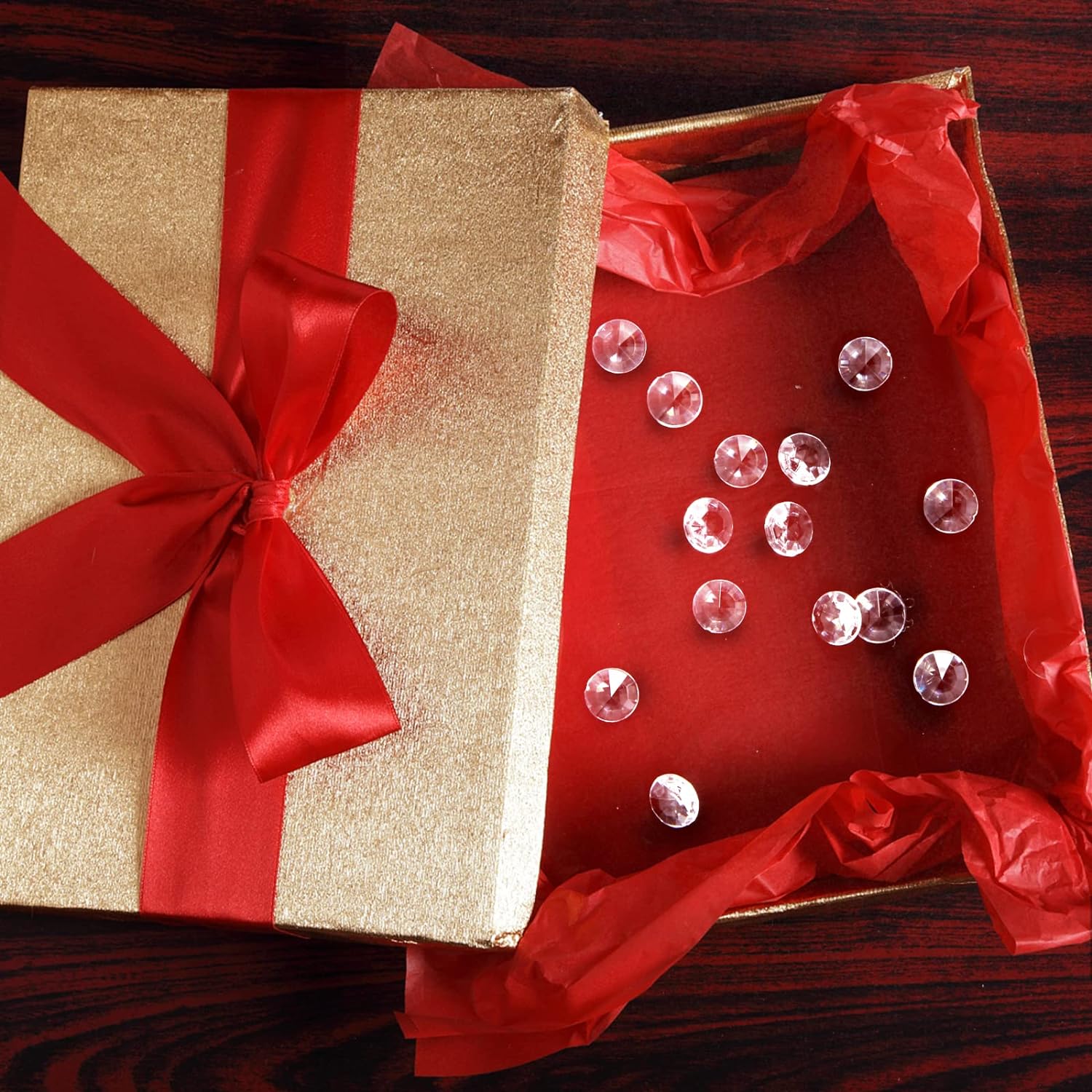 1000pcs/ Pack Wedding Table Acrylic Diamond Scatter Crystals Confetti Acrylic Gems Vase Fillers Rhinestones for Wedding, Bridal Shower, Vase Beads Decorations (12mm, Burgundy) - Image 6